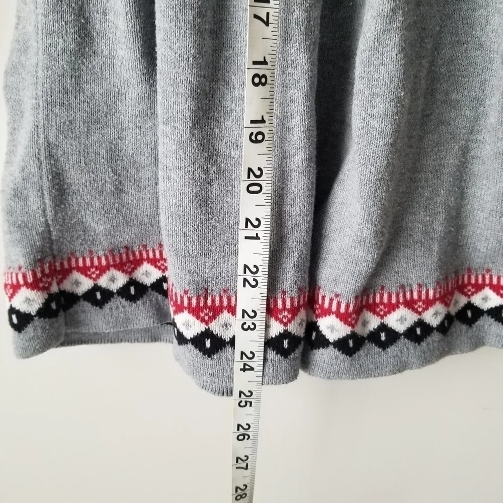 Gymboree Long Sleeve Fair Isle Sweater Dress Gray/White/Red Size 8